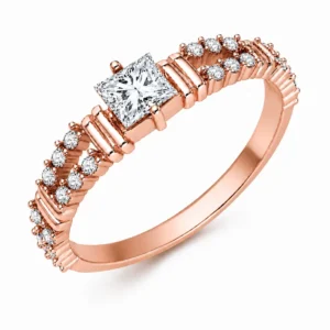 LAB diamantový zásnubný prsteň s diamantom princess