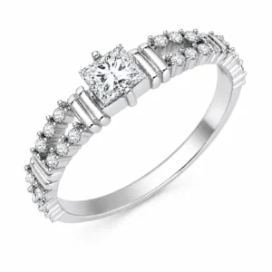 LAB diamantový zásnubný prsteň s diamantom princess