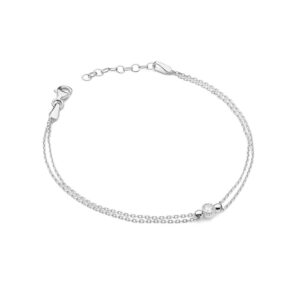 Diamantový náramok Whisper z bieleho zlata, 14k