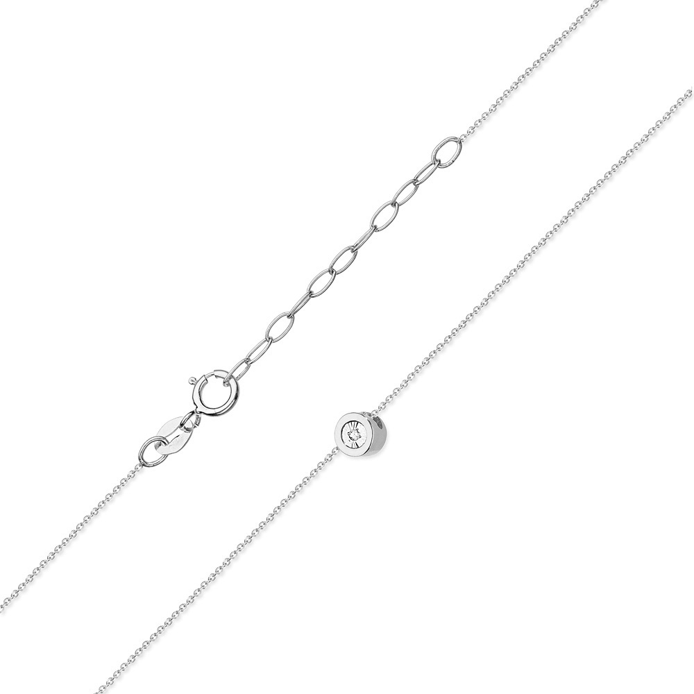 Diamantový náhrdelník Pure elegance z bieleho zlata, 14k