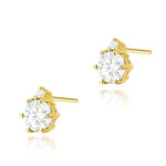 Diamantové náušnice Brilliance zo žltého zlata s bielym zafírom 1,20ct, 14k