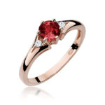 Diamantový prsteň Radiance z ružového zlata s granátom, 14k