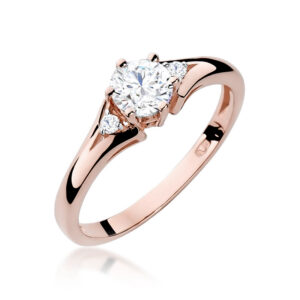 Diamantový prsteň  Radiance z ružového zlata s bielym zafírom, 14k