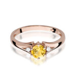 Diamantový prsteň Radiance z ružového zlata s citrínom, 14k