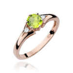Diamantový prsteň Radiance z ružového zlata s olivínom, 14k