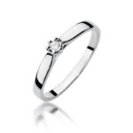 Zásnubný prsteň Solitaire 3 z bieleho zlata s diamantom, 14k