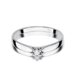 Zásnubný prsteň Solitaire 3 z bieleho zlata s diamantom, 14k