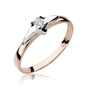 Diamantový zásnubný prsteň Always z ružového zlata, 0,12ct 14k