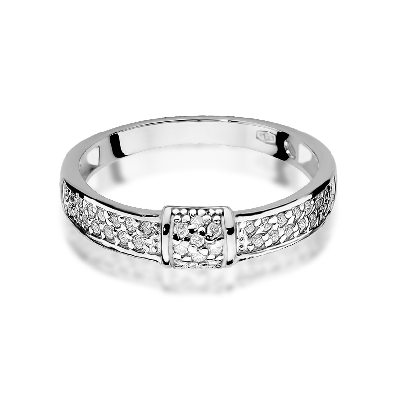 Diamantový prsteň Clarity z bieleho zlata, 14k
