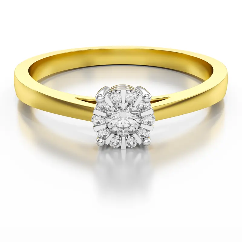 Diamantový zásnubný prsteň Mirage z kolekcie Dream rings zo žltého zlata s diamantom 0,09ct, 14k