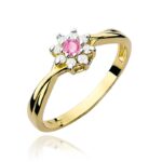 Diamantový prsteň Florabelle ružový topás