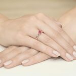 Diamantový prsteň Devina s ružovým topásom