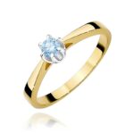 LAB zásnubný prsteň Anira zo žltého zlata s modrým diamantom, 14k