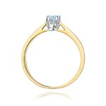 LAB zásnubný prsteň Anira zo žltého zlata s modrým diamantom, 14k