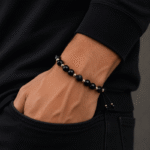 Šnúrkový čierny náramok Onyx Core