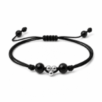 Šnúrkový čierny náramok Trinity Onyx