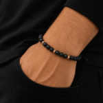 Šnúrkový čierny náramok Onyx Matte
