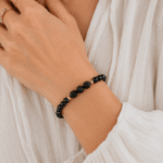 Šnúrkový čierny náramok Onyx Orbit