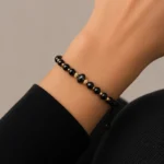 Šnúrkový čierny náramok Onyx & Spinel Elite