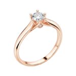 Diamantový zásnubný prsteň z ružového zlata Trinitarian z kolekcie CELEBRITKA, 14k