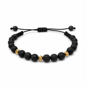Šnúrkový čierny náramok Onyx Matte