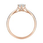 Diamantový zásnubný prsteň z ružového zlata Trinitarian z kolekcie CELEBRITKA, 14k