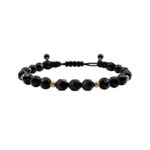 Šnúrkový čierny náramok Onyx Orbit