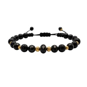 Šnúrkový čierny náramok Onyx & Spinel Elite