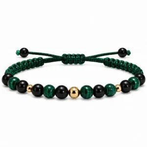 Šnúrkový náramok Malachite & Onyx